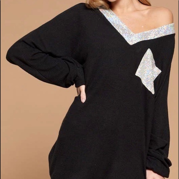 NWT! Soft Black Pullover with Sequin Detailing! 🌸 - Picture 6 of 7